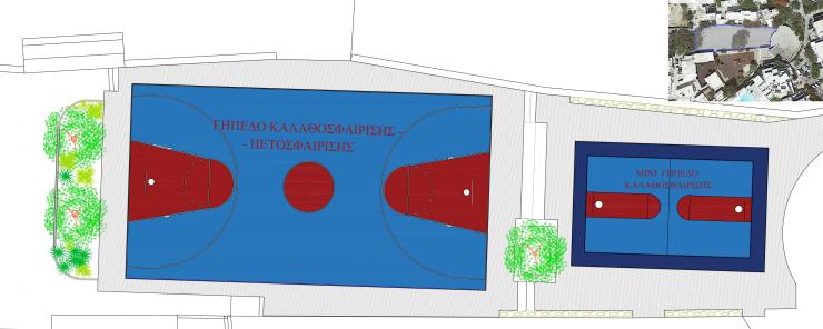 Η ΠΝΑΙ αναλαμβάνει την πλήρη επισκευή του γηπέδου μπάσκετ - βόλεϊ στην περιοχή "Λάκκα" της Μυκόνου 