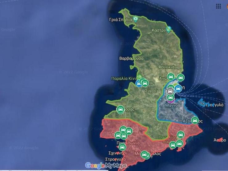 Τα σημεία φόρτισης ηλεκτρικών οχημάτων στη Σύρο 