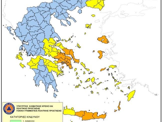 Πολύ υψηλός κίνδυνος πυρκαγιάς σε Αττική και άλλες τέσσερις περιφέρειες