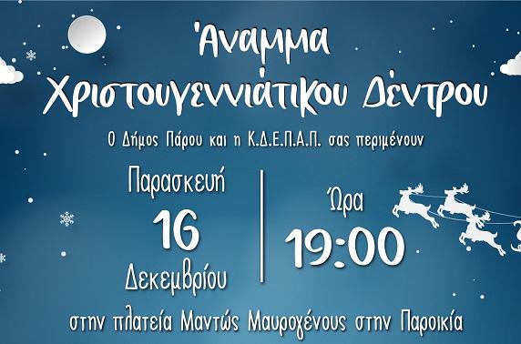 Άναμμα χριστουγεννιάτικου δέντρου στην Παροικιά