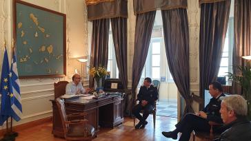 Σύσκεψη στην έδρα της Περιφέρειας Ν. Αιγαίου με τα Σώματα Ασφαλείας 